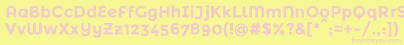 MontserratalternatesBold-fontti – vaaleanpunaiset fontit keltaisella taustalla