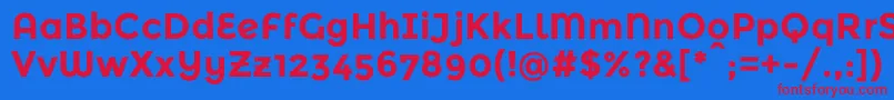 MontserratalternatesBold-fontti – punaiset fontit sinisellä taustalla