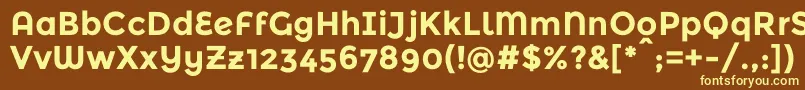 MontserratalternatesBold-fontti – keltaiset fontit ruskealla taustalla