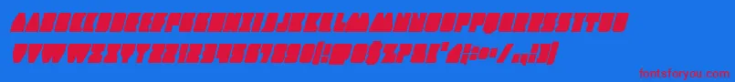 Contourofdutycondital Font – Red Fonts on Blue Background