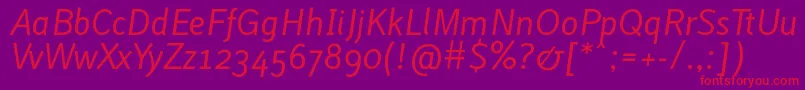 LacunaItalic Font – Red Fonts on Purple Background