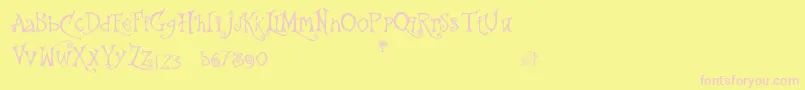 TheGingerbreadHouse Font – Pink Fonts on Yellow Background