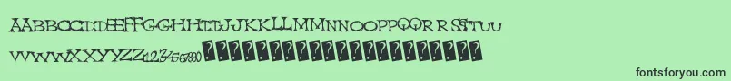 Capscratched Font – Black Fonts on Green Background