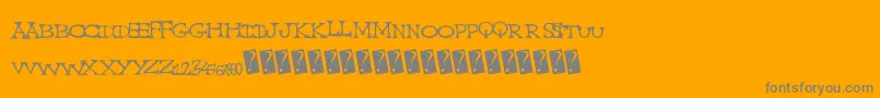 Capscratched Font – Gray Fonts on Orange Background