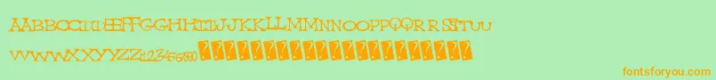 Capscratched Font – Orange Fonts on Green Background