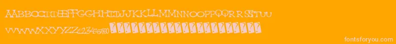 Capscratched Font – Pink Fonts on Orange Background