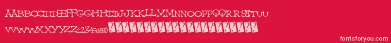 Capscratched Font – Pink Fonts on Red Background