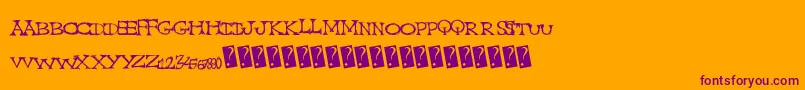 Capscratched Font – Purple Fonts on Orange Background