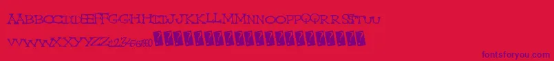 Capscratched Font – Purple Fonts on Red Background