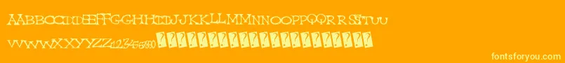 Capscratched Font – Yellow Fonts on Orange Background