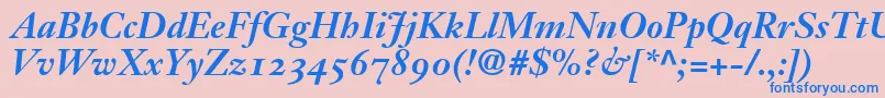 JansonOldstyleSsiBold Font – Blue Fonts on Pink Background