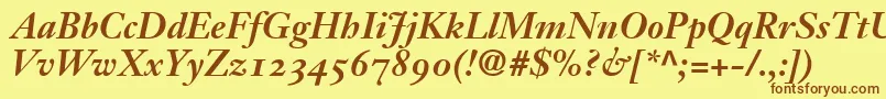 JansonOldstyleSsiBold Font – Brown Fonts on Yellow Background