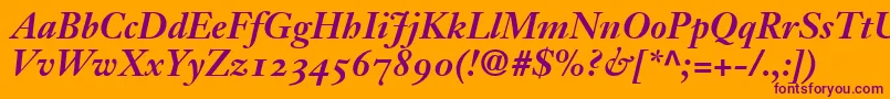 JansonOldstyleSsiBold Font – Purple Fonts on Orange Background