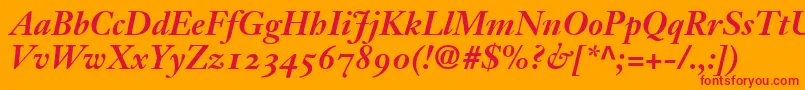 JansonOldstyleSsiBold Font – Red Fonts on Orange Background