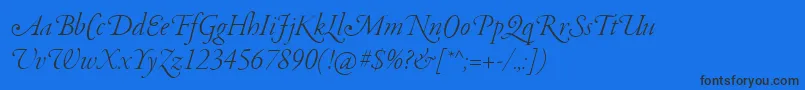 GaramondSwashItalic Font – Black Fonts on Blue Background