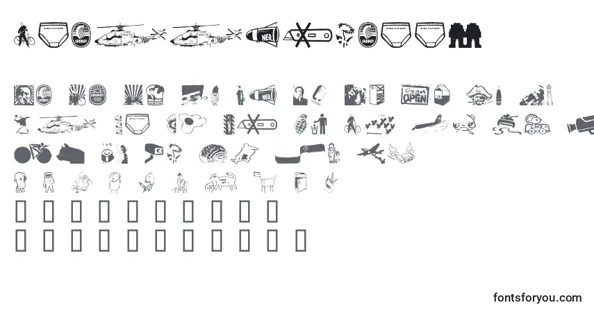 Schriftart Plakkenwalls – Alphabet, Zahlen, spezielle Symbole