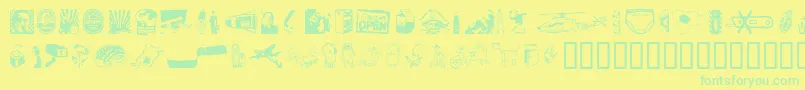 Plakkenwalls Font – Green Fonts on Yellow Background