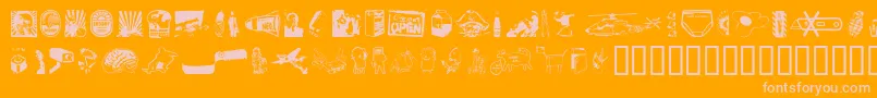 フォントPlakkenwalls – オレンジの背景にピンクのフォント
