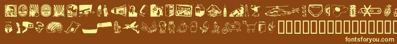 Plakkenwalls Font – Yellow Fonts on Brown Background