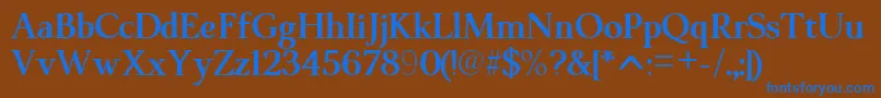 ModerataserifBold0 Font – Blue Fonts on Brown Background