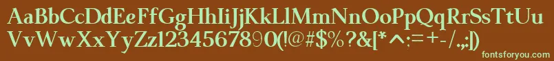 ModerataserifBold0 Font – Green Fonts on Brown Background