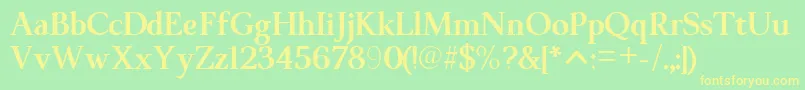 ModerataserifBold0 Font – Yellow Fonts on Green Background