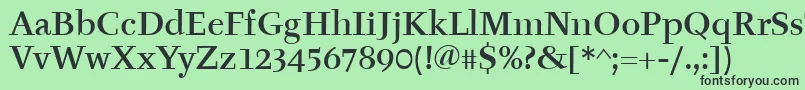 フォントTyfaItcMedium – 緑の背景に黒い文字