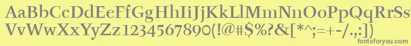 フォントTyfaItcMedium – 黄色の背景に灰色の文字