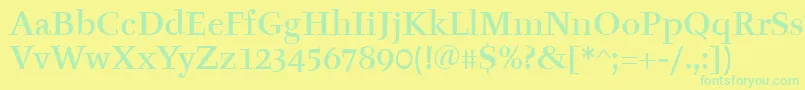 TyfaItcMedium Font – Green Fonts on Yellow Background