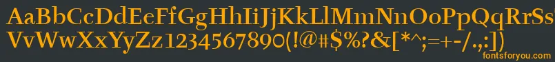 フォントTyfaItcMedium – 黒い背景にオレンジの文字