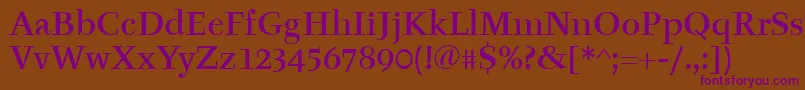 TyfaItcMedium Font – Purple Fonts on Brown Background
