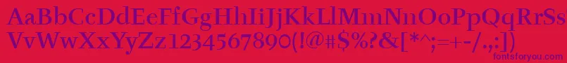 TyfaItcMedium Font – Purple Fonts on Red Background