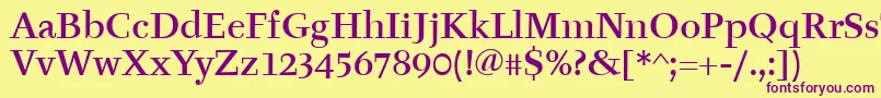 TyfaItcMedium Font – Purple Fonts on Yellow Background