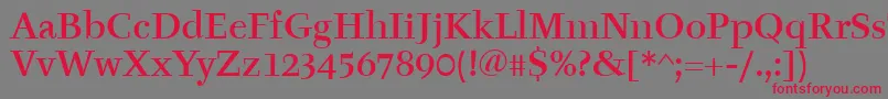 Czcionka TyfaItcMedium – czerwone czcionki na szarym tle