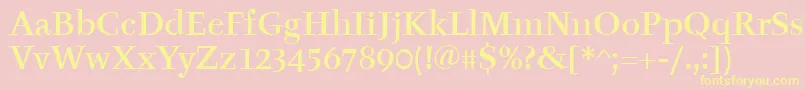 TyfaItcMedium-Schriftart – Gelbe Schriften auf rosa Hintergrund