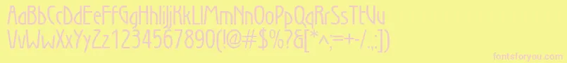 Secessionc-fontti – vaaleanpunaiset fontit keltaisella taustalla