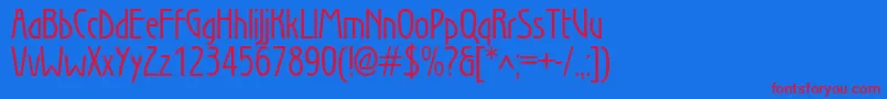 Secessionc Font – Red Fonts on Blue Background