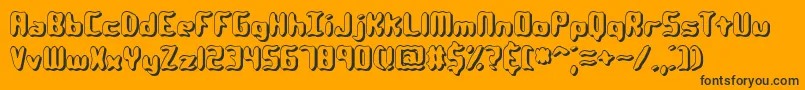 Qlumpysh-Schriftart – Schwarze Schriften auf orangefarbenem Hintergrund