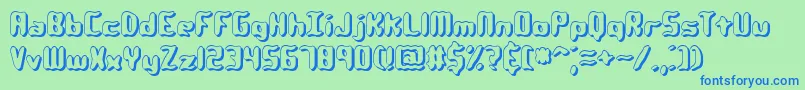 Qlumpysh Font – Blue Fonts on Green Background