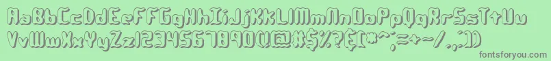 フォントQlumpysh – 緑の背景に灰色の文字