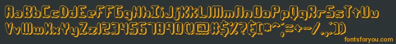 フォントQlumpysh – 黒い背景にオレンジの文字