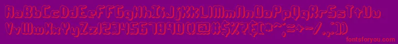 Qlumpysh-Schriftart – Rote Schriften auf violettem Hintergrund