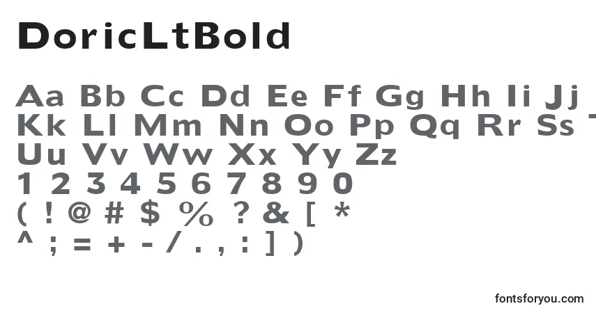 Czcionka DoricLtBold – alfabet, cyfry, specjalne znaki