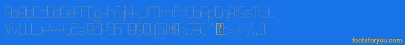 QuattroThin Font – Orange Fonts on Blue Background