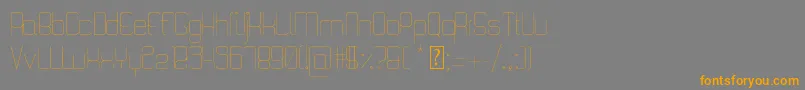 フォントQuattroThin – オレンジの文字は灰色の背景にあります。