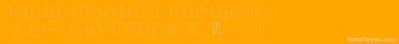 QuattroThin-fontti – vaaleanpunaiset fontit oranssilla taustalla