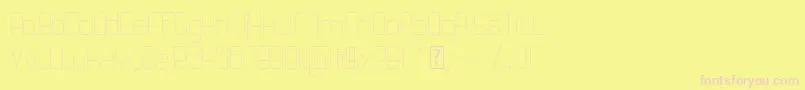 QuattroThin-fontti – vaaleanpunaiset fontit keltaisella taustalla