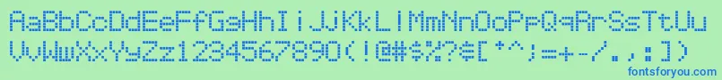 Repetition Font – Blue Fonts on Green Background