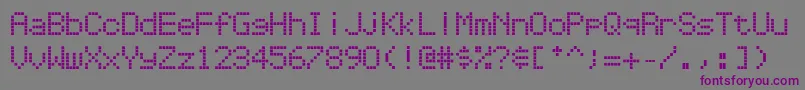 Repetition Font – Purple Fonts on Gray Background