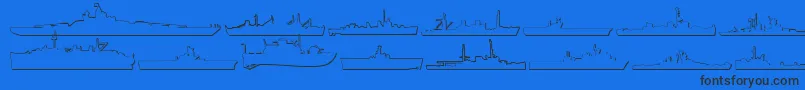 Czcionka Us Navy 3D – czarne czcionki na niebieskim tle